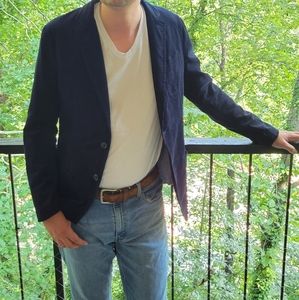 Banana Republic Slim Fit Navy Blue Corduroy Blazer